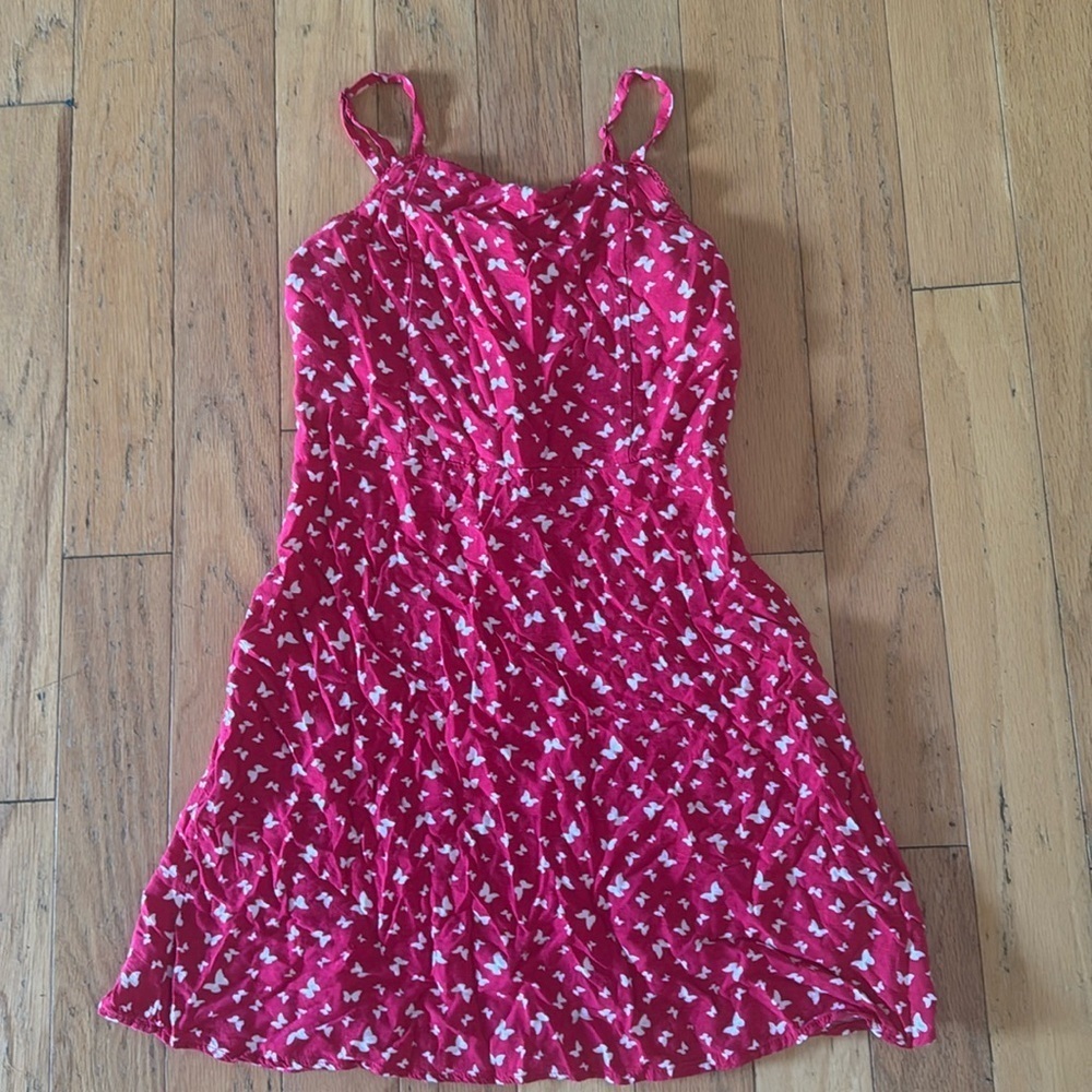 Art Class | Red Spaghetti Strap Butterfly Dress | Adjustable Straps | size XL 14